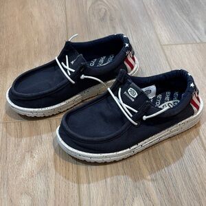 Hey Dude Boy’s Navy Loafers with White Accents